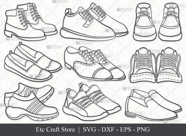 Man Shoes SVG, Shoes Outline, Mens Footwear Svg, Classic Shoes Svg, Oxford Shoes Svg, Formal Shoes Svg, Casual Shoes Svg, Man Shoes Bundle SVG ETC Craft 