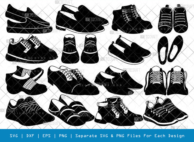 Man Shoes SVG, Shoes Silhouette, Mens Footwear Svg, Classic Shoes Svg, Oxford Shoes Svg, Formal Shoes Svg, Casual Shoes Svg, Man Shoes Bundle SVG ETC Craft 