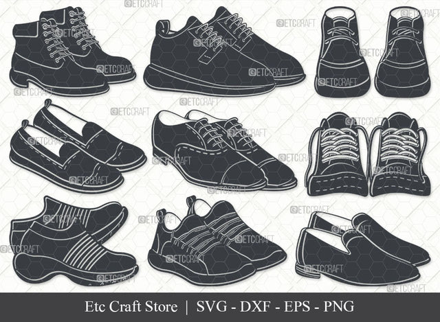 Man Shoes SVG, Shoes Silhouette, Mens Footwear Svg, Classic Shoes Svg, Oxford Shoes Svg, Formal Shoes Svg, Casual Shoes Svg, Man Shoes Bundle SVG ETC Craft 
