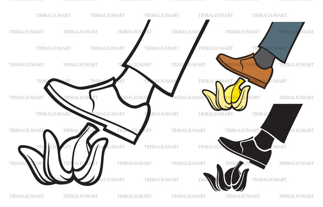 Man slipping on a banana peel SVG TribaliumArtSF 