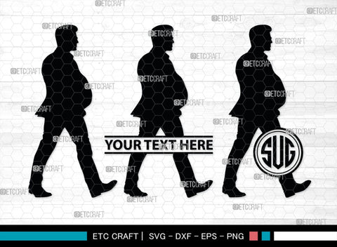 Man Walking Monogram, Man Walking Silhouette, Man Walking SVG, Man Svg, Walking Svg, People Walking Svg, SB00382 SVG ETC Craft 