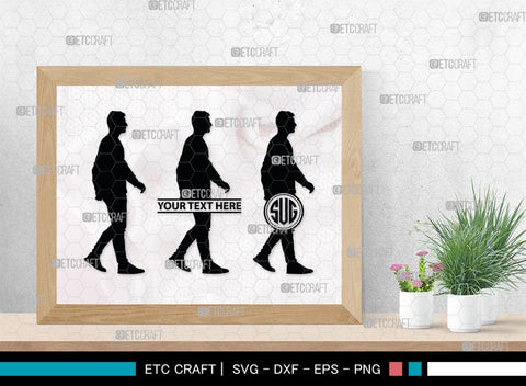 Man Walking Monogram, Man Walking Silhouette, Man Walking SVG, Man Svg, Walking Svg, People Walking Svg, SB00382 SVG ETC Craft 