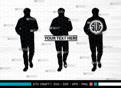 Man Walking Monogram, Man Walking Silhouette, Man Walking SVG, Man Svg, Walking Svg, People Walking Svg, SB00382 SVG ETC Craft 