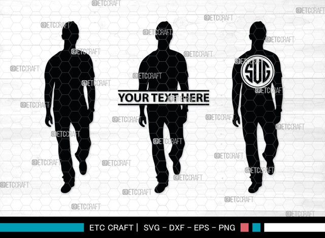 Man Walking Monogram, Man Walking Silhouette, Man Walking SVG, Man Svg, Walking Svg, People Walking Svg, SB00382 SVG ETC Craft 