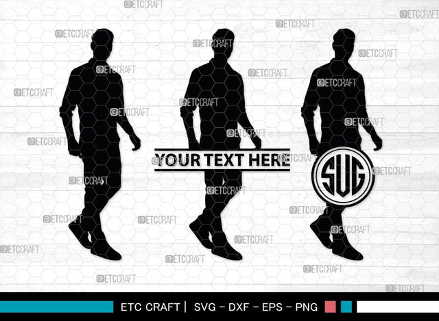 Man Walking Monogram, Man Walking Silhouette, Man Walking SVG, Man Svg, Walking Svg, People Walking Svg, SB00382 SVG ETC Craft 