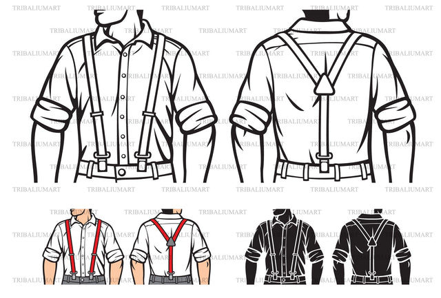 Man with suspenders SVG TribaliumArtSF 