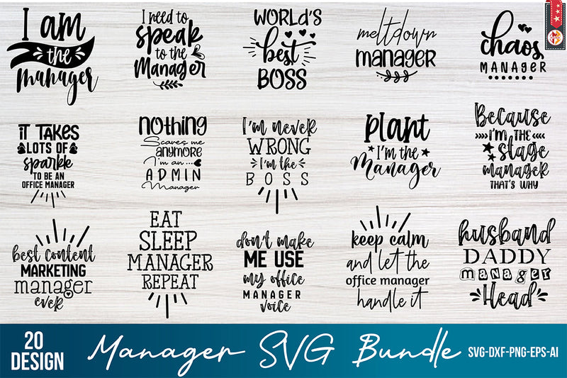 Manager SVG Bundle Designs SVG Nbd161 