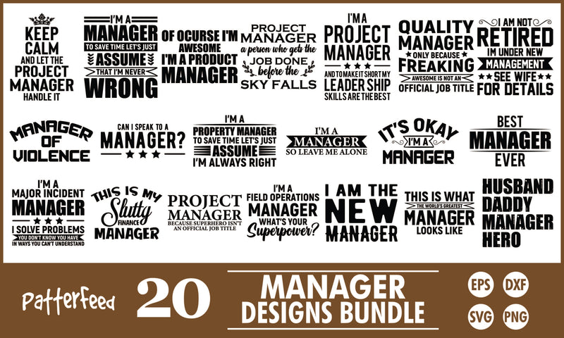 Manager SVG Designs Bundle SVG PatternFeed8 