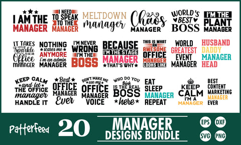 Manager SVG Designs Bundle SVG PatternFeed8 