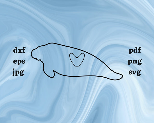 Manatee Heart SVG Cut File SVG Northern Light SVG 