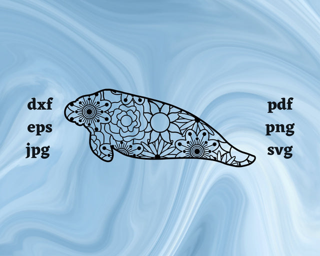 Manatee Mandala SVG Cut File SVG Northern Light SVG 