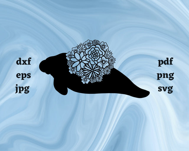 Manatee Mandala SVG Cut File SVG Northern Light SVG 