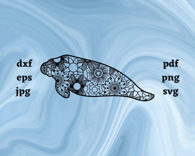 Manatee Mandala SVG Cut File SVG Northern Light SVG 