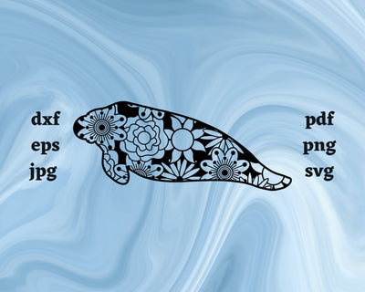 Manatee Mandala SVG Cut File SVG Northern Light SVG 