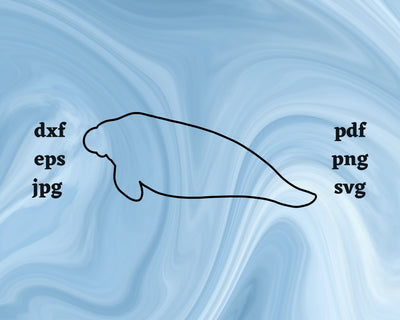 Manatee Outline SVG Cut File SVG Northern Light SVG 