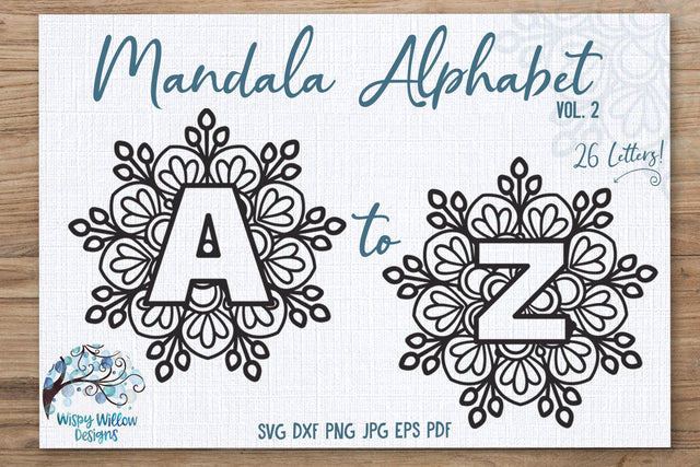 Mandala Alphabet SVG Bundle SVG Wispy Willow Designs 