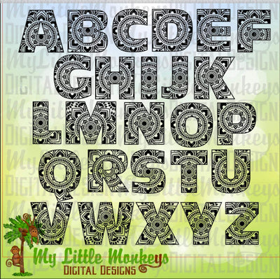 Mandala Alphabet SVG MLM Design Studio