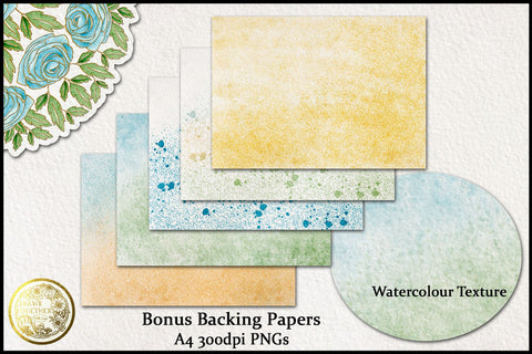 Mandala Blue Roses - Illustrations | Foil Quill | Digis|Bundle Sketch DESIGN DrawnTogether with love 