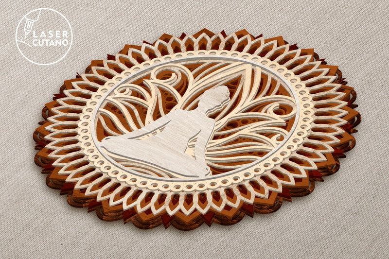 Mandala BUDDHA, Lotus, Yogi, Multilayer Cut Files for Laser Cut Wood or ...