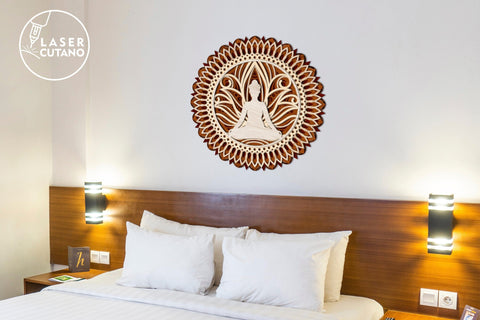 Mandala BUDDHA, Lotus, Yogi, Multilayer Cut Files for Laser Cut Wood or Cricut, Paper Craft, 3D Designs SVG LaserCutano 