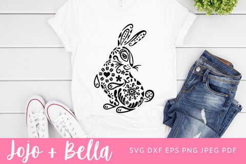 Mandala Bunny SVG, Zentangle Svg, Mandala svg, Bunny svg, Tribal Bunny Svg, Mandala Clipart, Easter Svg, Rabbit Svg, Mandala Rabbit Svg SVG Jojo&Bella 
