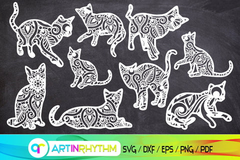 mandala cat svg bundle SVG Artinrhythm shop 