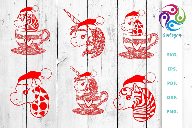 Mandala Christmas Animals Bundle Svg Cut File SVG Sintegra 