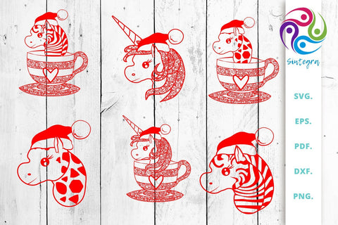 Mandala Christmas Animals Bundle Svg Cut File SVG Sintegra 