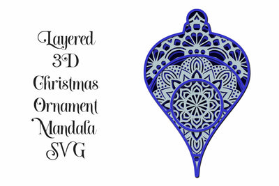 Mandala Christmas Ornament 3D Layered SVG SVG Digital Honeybee 