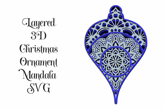 Mandala Christmas Ornament 3D Layered SVG SVG Digital Honeybee 