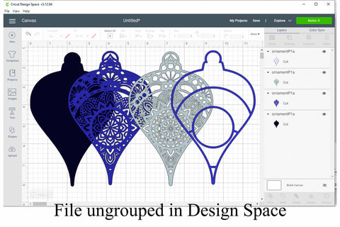 Mandala Christmas Ornament 3D Layered SVG SVG Digital Honeybee 
