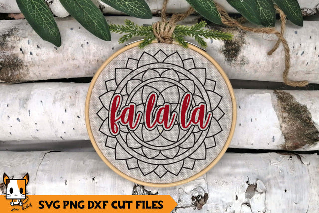 Mandala Christmas Ornament SVG | Fa La La SVG Zen Kitty 