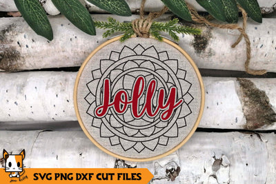 Mandala Christmas Ornament SVG | Jolly SVG Zen Kitty 