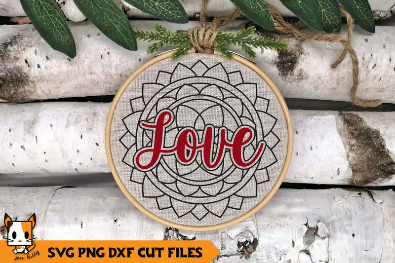 Mandala Christmas Ornament SVG | Love SVG Zen Kitty 