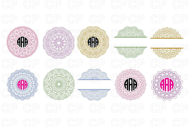 Mandala Circle Monogram SVG, Mandala SVG SVG cutperfectstudio 