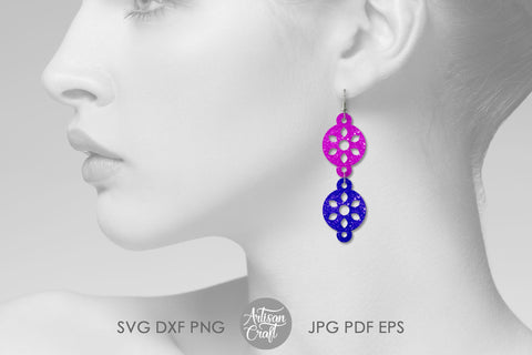 Mandala Earring SVG files for laser cutting SVG Artisan Craft SVG 