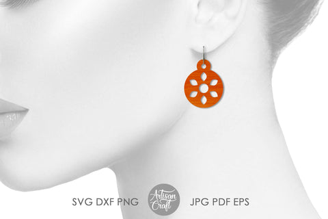 Mandala Earring SVG files for laser cutting SVG Artisan Craft SVG 