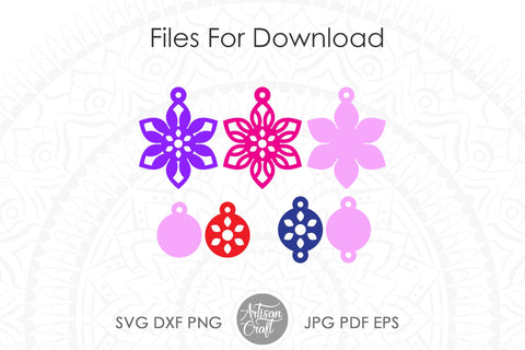 Mandala Earring SVG files for laser cutting SVG Artisan Craft SVG 