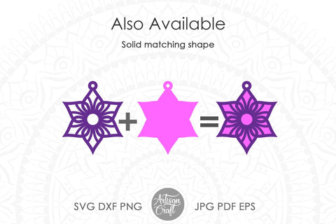 Mandala earring SVG, laser cut earrings SVG Artisan Craft SVG 