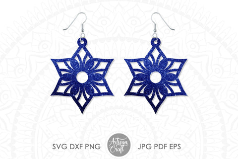 Mandala earring SVG, laser cut earrings SVG Artisan Craft SVG 