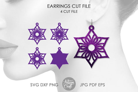 Mandala earring SVG, laser cut earrings SVG Artisan Craft SVG 