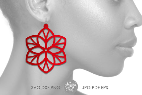 Mandala earrings, SVG, floral earrings SVG Artisan Craft SVG 