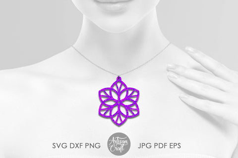 Mandala earrings, SVG, floral earrings SVG Artisan Craft SVG 