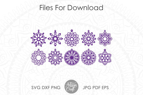 Mandala Earrings SVG ,Laser cut earring template SVG Artisan Craft SVG 