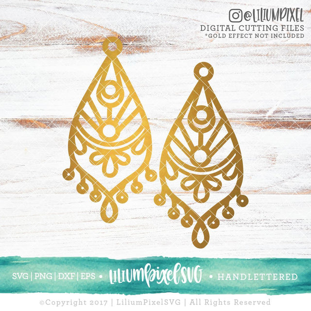 Mandala Earrings SVG Lilium Pixel SVG 