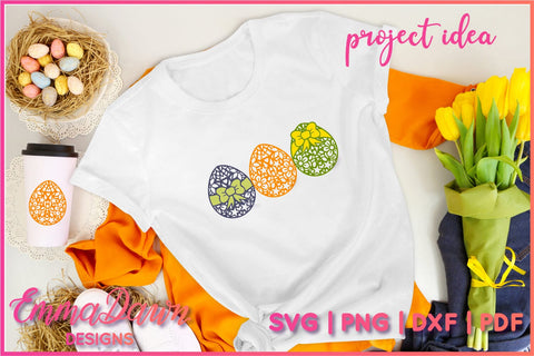 Mandala Easter Eggs SVG, Zentangle Egg SVG Cut file SVG Emma Dawn Designs 