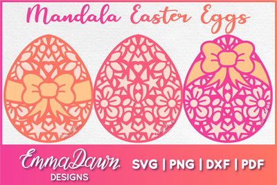 Mandala Easter Eggs SVG, Zentangle Egg SVG Cut file SVG Emma Dawn Designs 