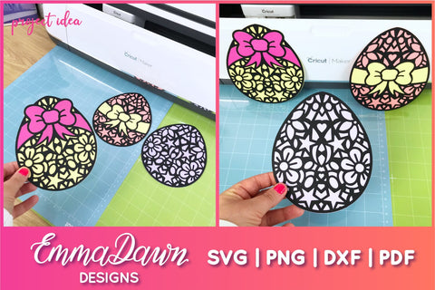 Mandala Easter Eggs SVG, Zentangle Egg SVG Cut file SVG Emma Dawn Designs 