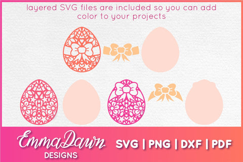Mandala Easter Eggs SVG, Zentangle Egg SVG Cut file SVG Emma Dawn Designs 