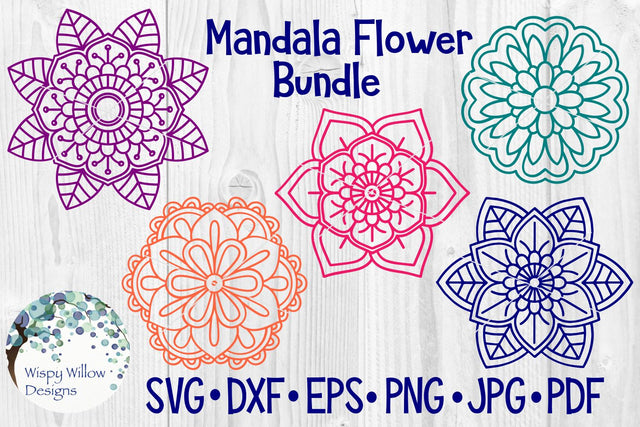 Mandala Flower Bundle SVG Wispy Willow Designs 
